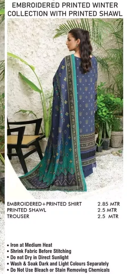 Johra Anmol Emb Dhanak Winter Collection Unstitched JH-180 - Image 7