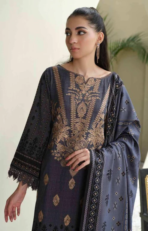 Johra Anmol Emb Dhanak Winter Collection Unstitched JH-184 - Image 3