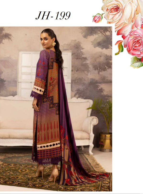 Johra Fabel Emb Dhanak Winter Collection Unstitched JH-199 - Image 2