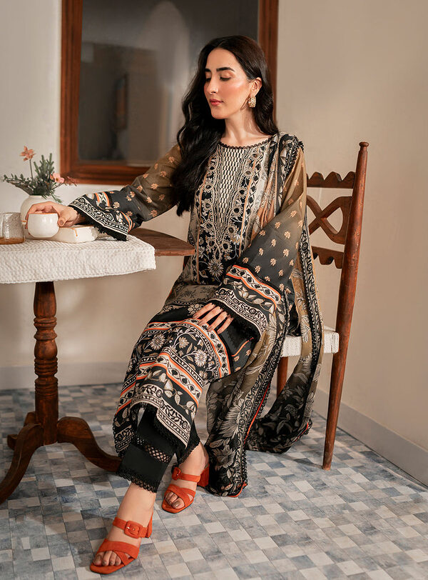 Jane-Roheenaz Selene Fall Cambric Collection Unstitched - Image 6