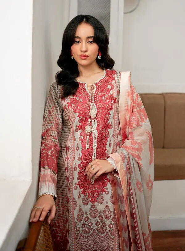 Robin-Roheenaz Selene Fall Cambric Collection Unstitched - Image 2