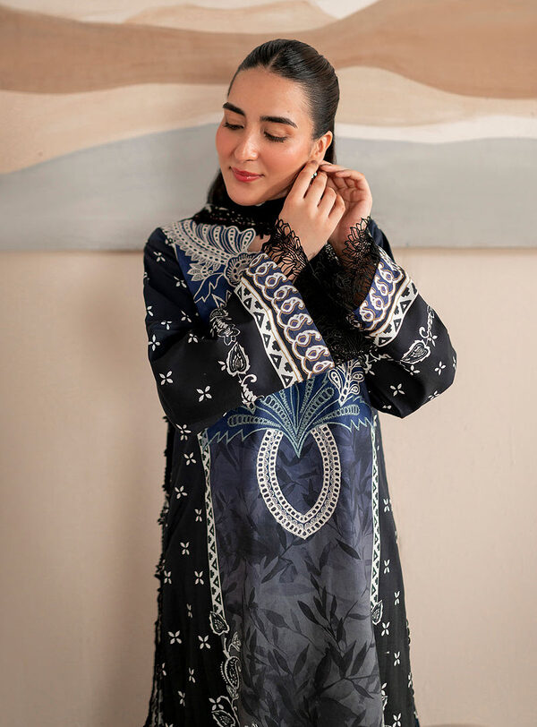 Iris-Roheenaz Selene Fall Cambric Collection Unstitched - Image 2