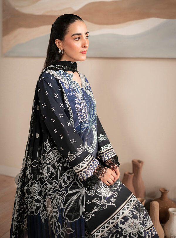 Iris-Roheenaz Selene Fall Cambric Collection Unstitched - Image 5