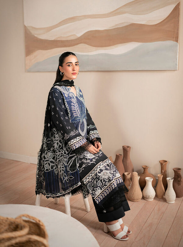 Iris-Roheenaz Selene Fall Cambric Collection Unstitched - Image 6
