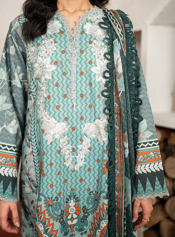 Aurora-Roheenaz Selene Fall Cambric Collection Unstitched - Image 2