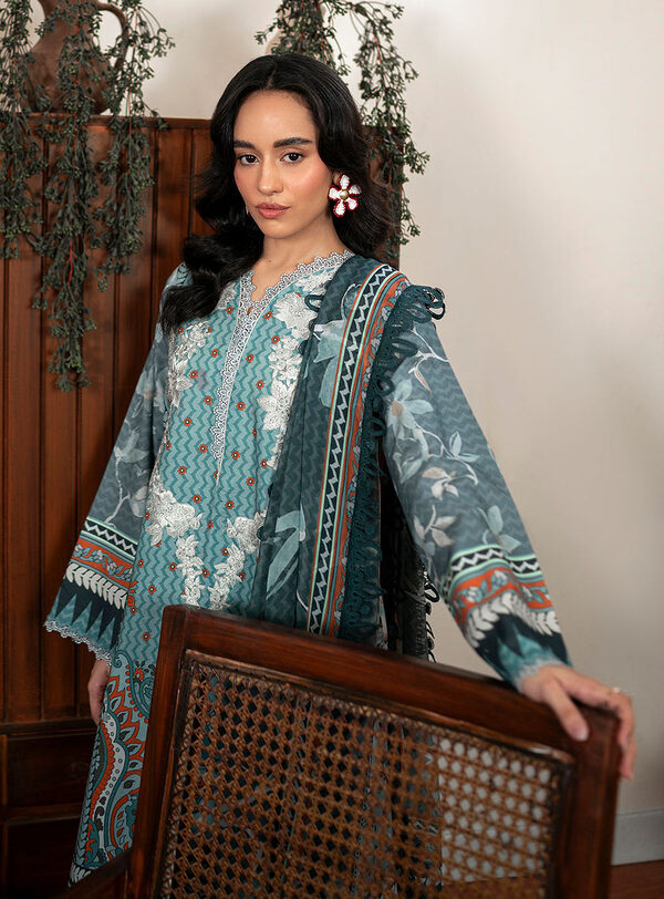 Aurora-Roheenaz Selene Fall Cambric Collection Unstitched - Image 5