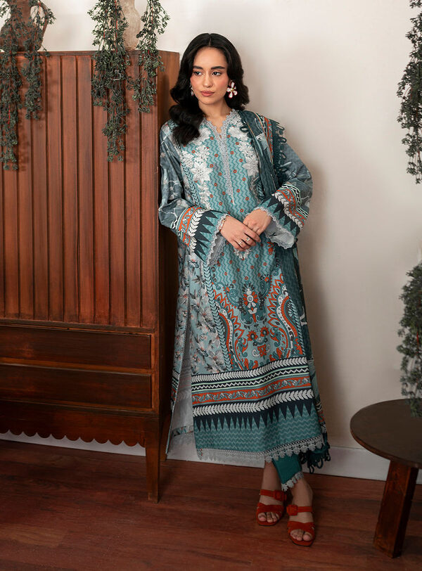 Aurora-Roheenaz Selene Fall Cambric Collection Unstitched - Image 4