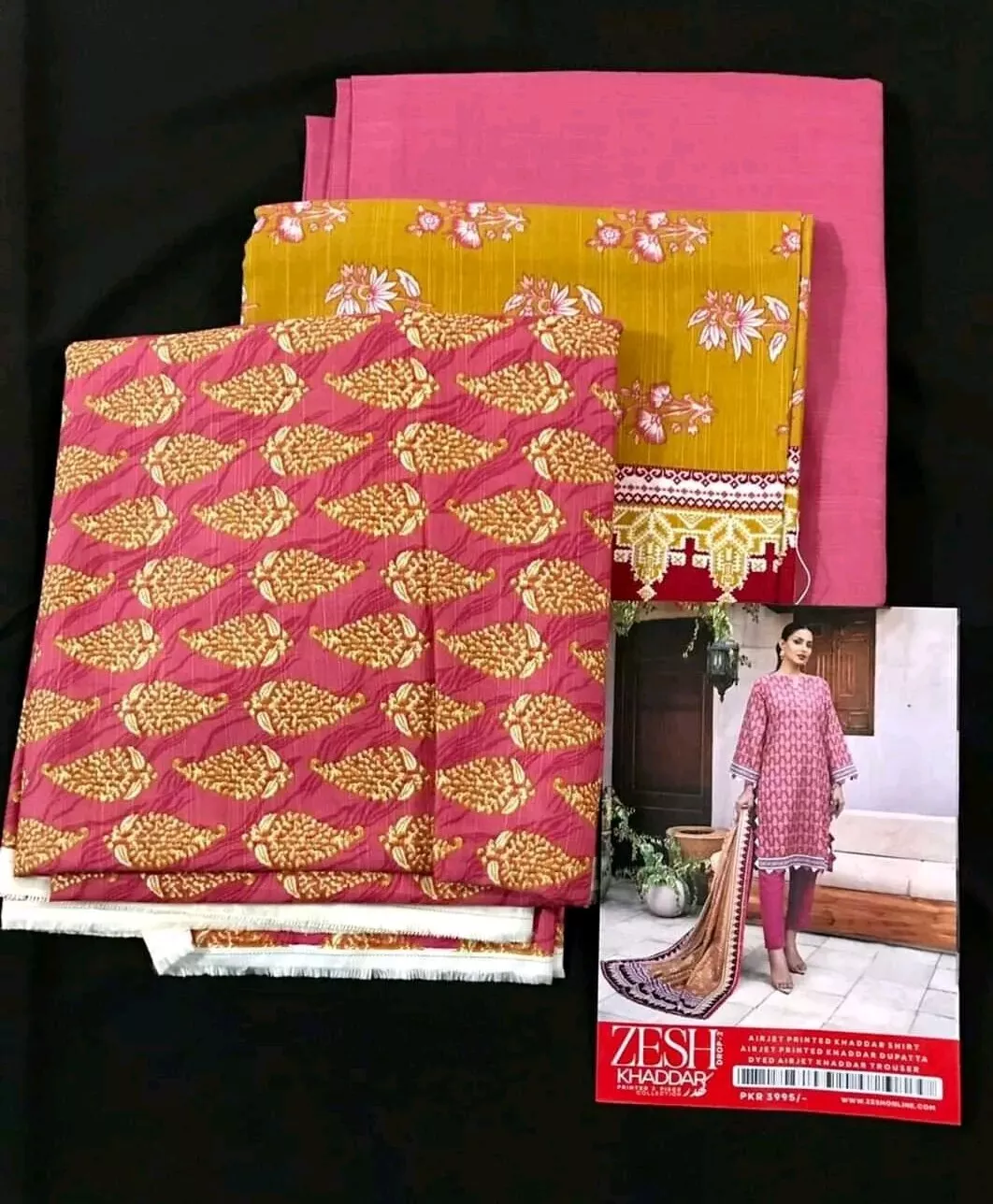 Zesh Printed Khaddar Winter Collection Unstitched D10 - Image 6