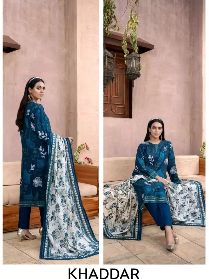 Zesh Printed Khaddar Winter Collection Unstitched D16 - Image 4