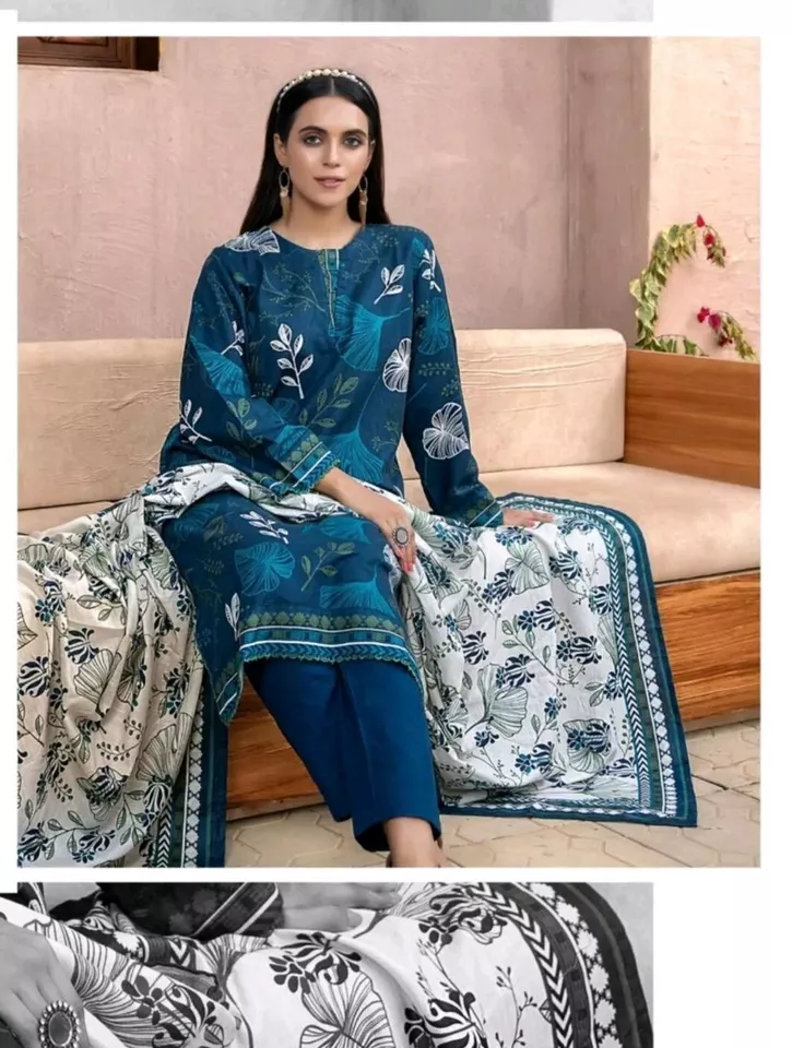 Zesh Printed Khaddar Winter Collection Unstitched D16 - Image 3