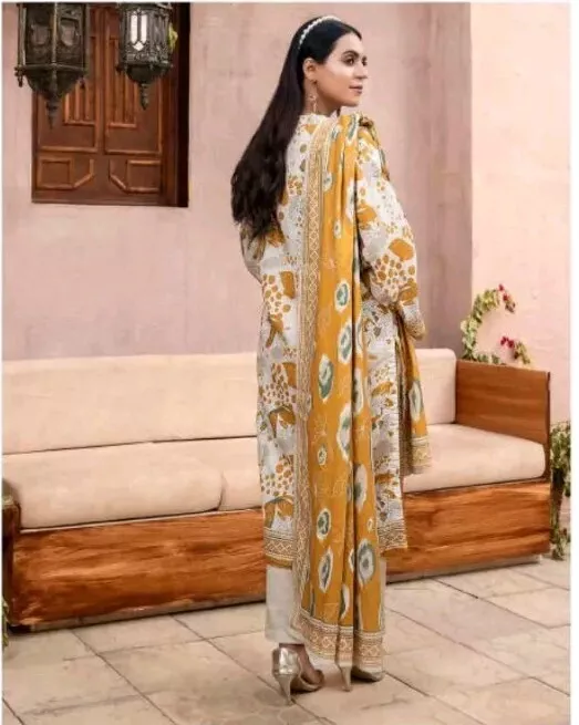 Zesh Printed Khaddar Winter Collection Unstitched D2 - Image 2