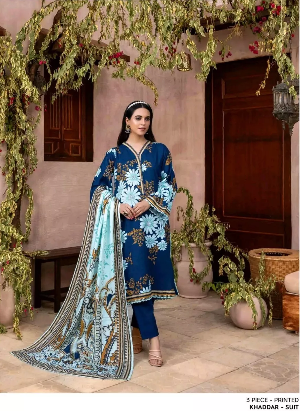 Zesh Printed Khaddar Winter Collection Unstitched D3 - Image 3