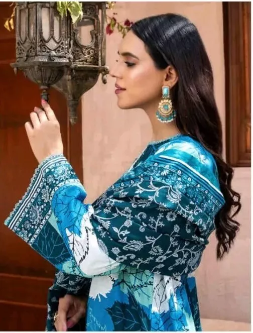 Zesh Printed Khaddar Winter Collection Unstitched D5 - Image 2