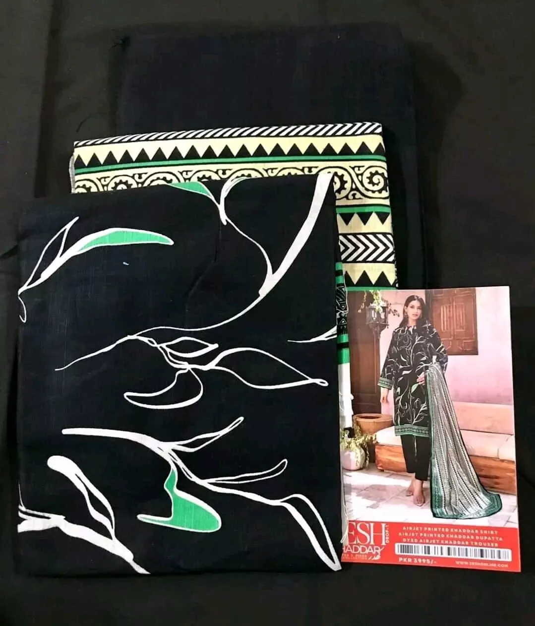 Zesh Printed Khaddar Winter Collection Unstitched D6 - Image 7