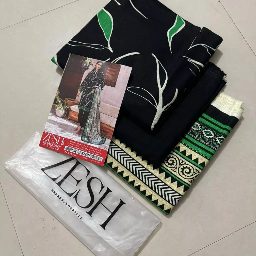 Zesh Printed Khaddar Winter Collection Unstitched D6 - Image 9