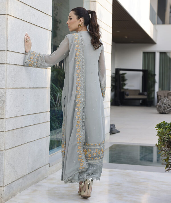 Merakish Luxury Sequins Embroidered Chiffon-Spanish Gray - Image 8