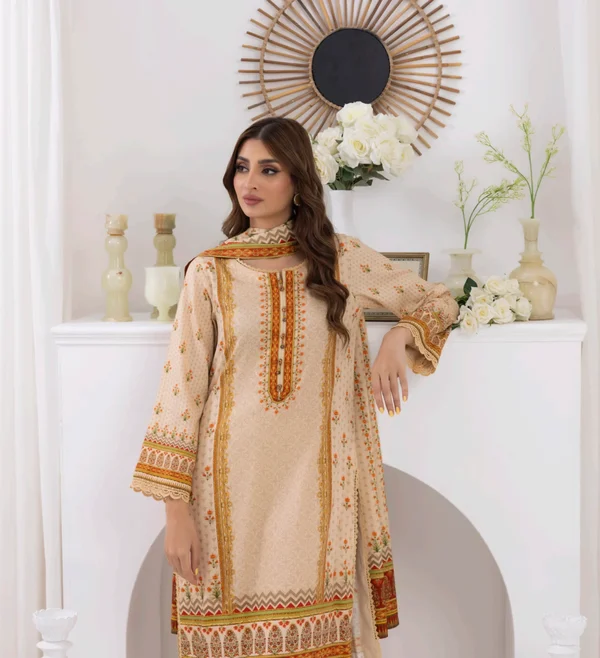 Salina by Regalia Textiles Self Jacquard Linen Unstitched D1 - Image 5