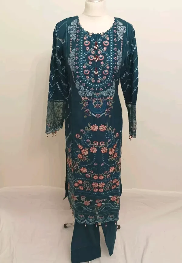 Luxury Embroidered Dhanak Readymade Suit UB-D5 - Image 5