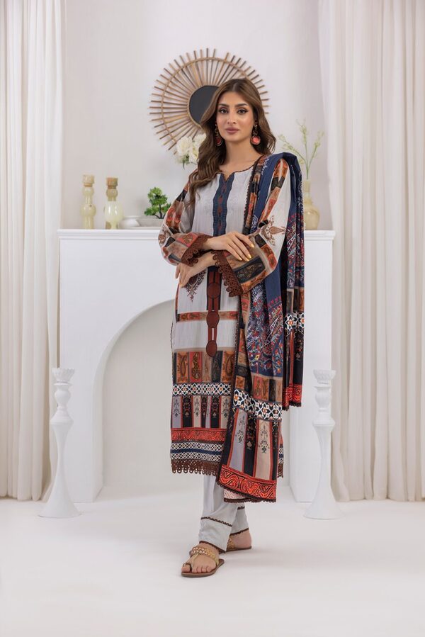 Salina by Regalia Textiles Self Jacquard Linen Unstitched D7 - Image 5