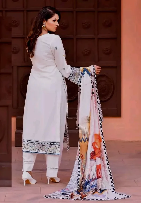 Luxury Embroidered Dhanak Readymade Suit UB-D2 - Image 3