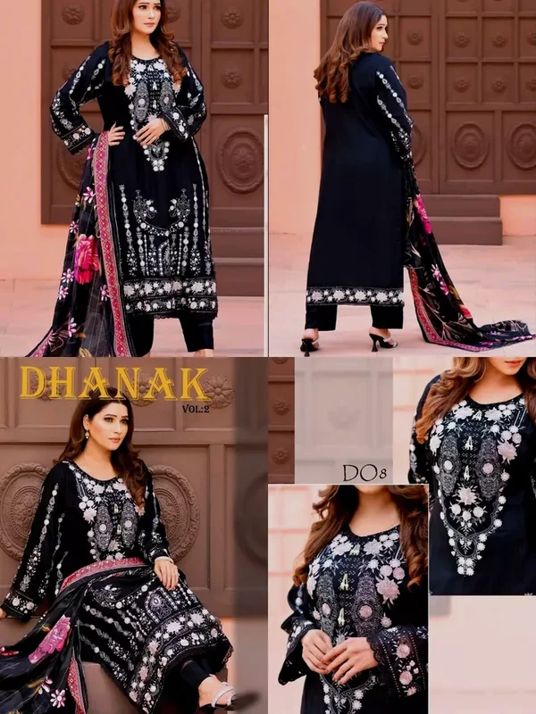 Luxury Embroidered Dhanak Readymade Suit UB-D3 - Image 21