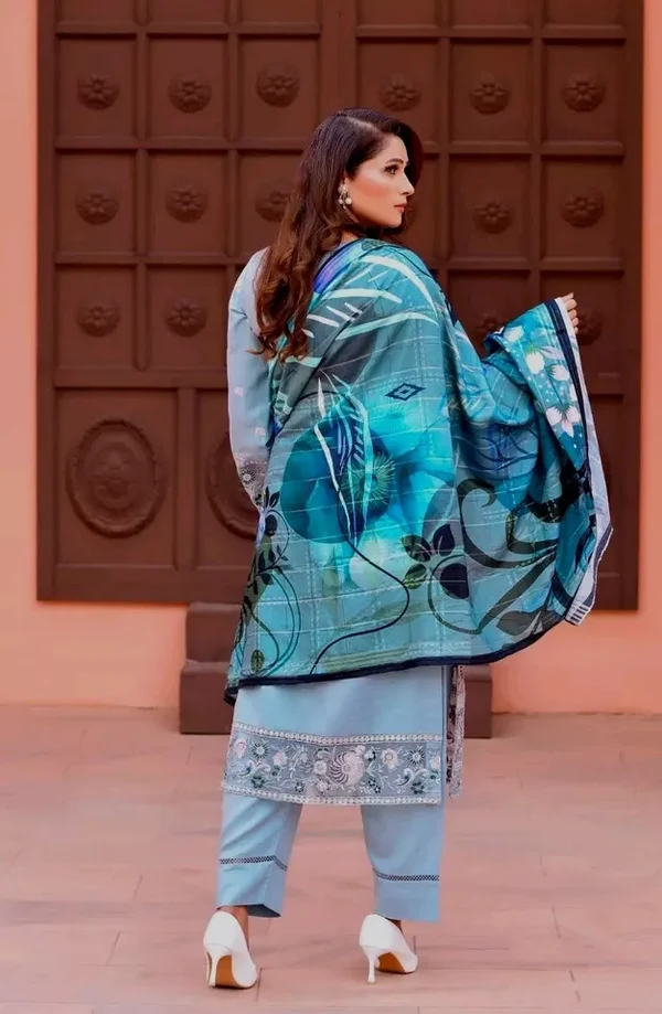Luxury Embroidered Dhanak Readymade Suit UB-D6 - Image 6