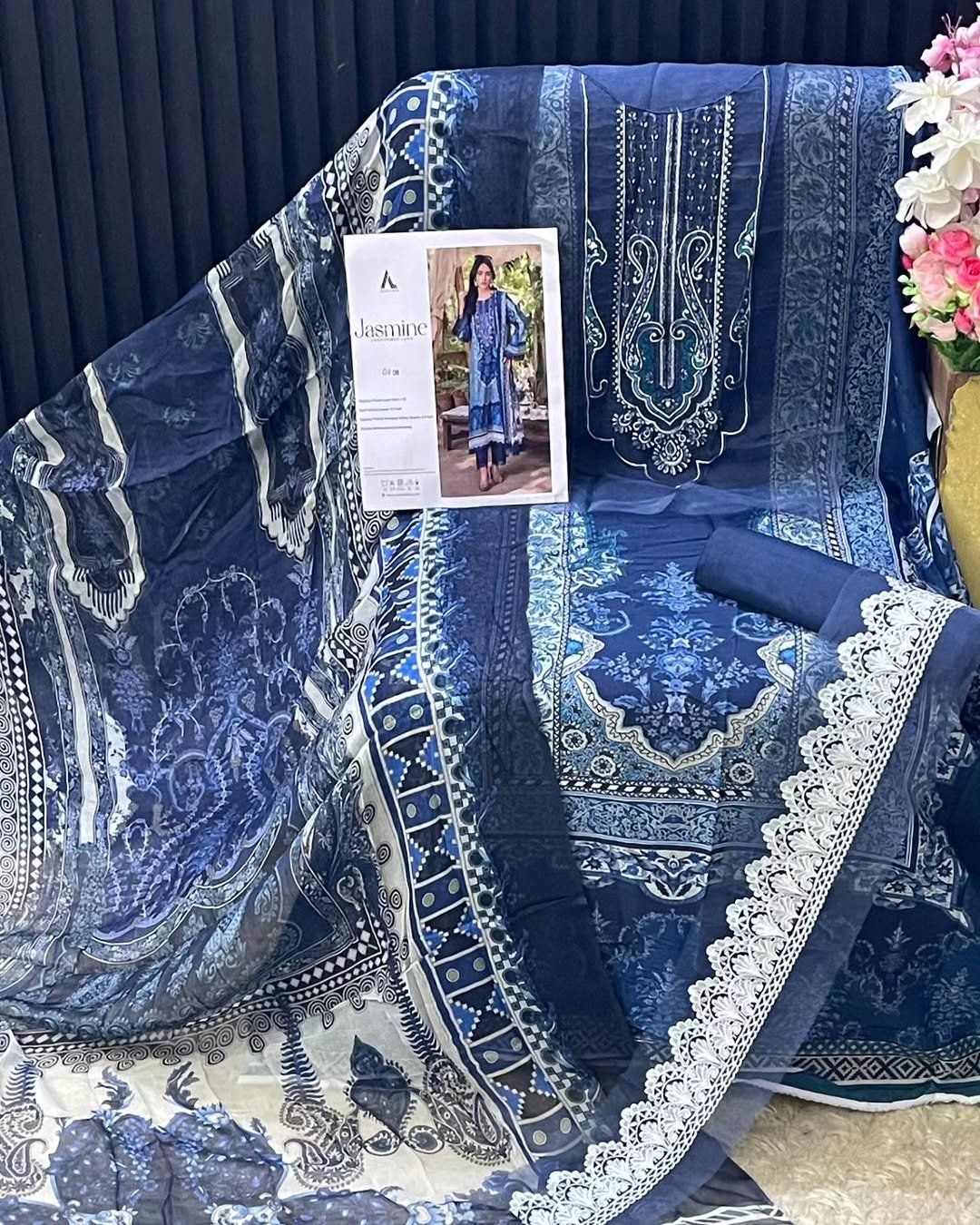 Adans Libas Jasmine 2367 | Luxury Lawn Collection | D08 - Image 5