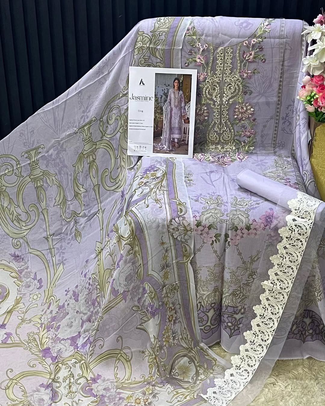 Adans Libas Jasmine 2360 | Luxury Lawn Collection | D10 - Image 5