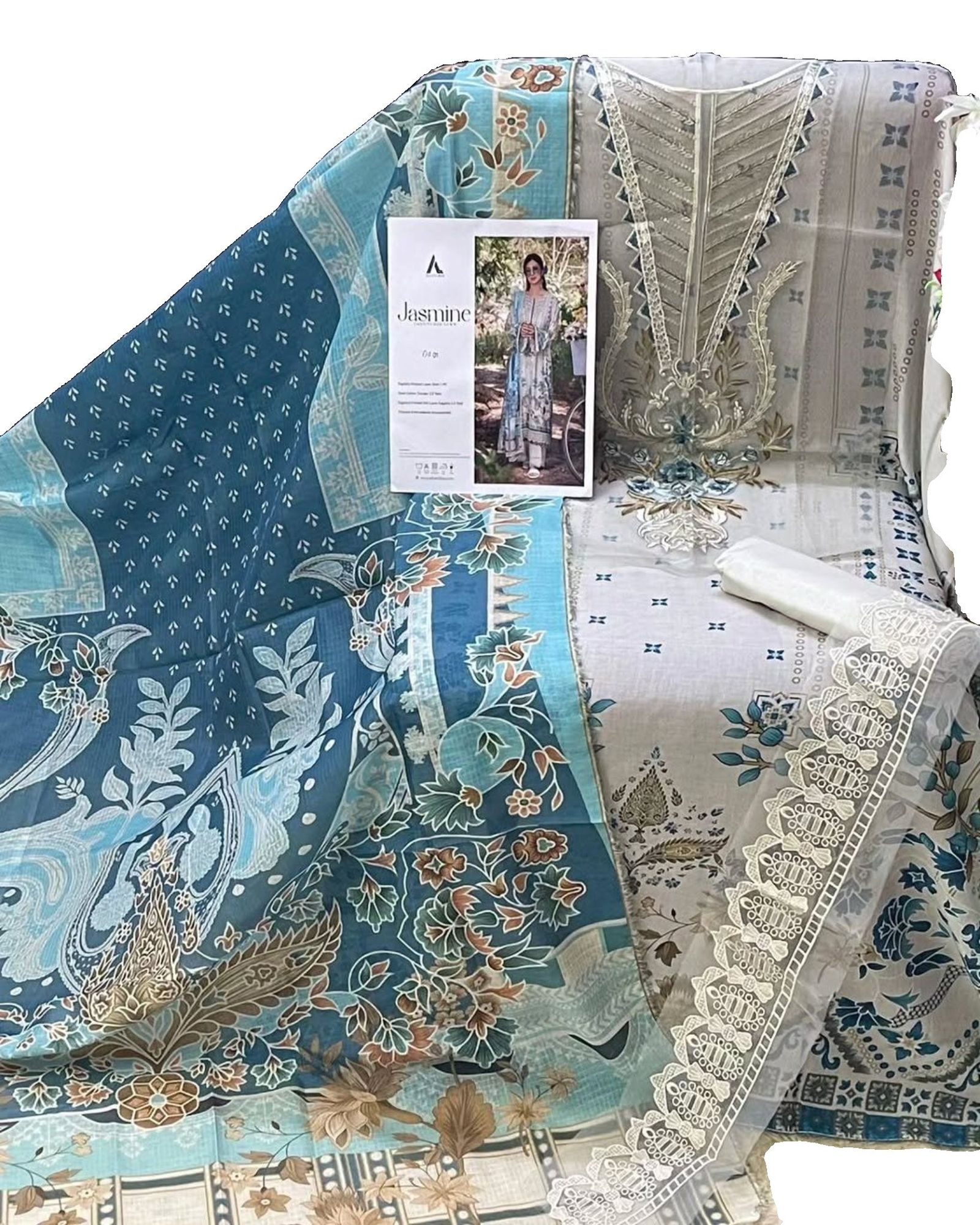 Adans Libas Jasmine 2362 | Luxury Lawn Collection | D01 - Image 5