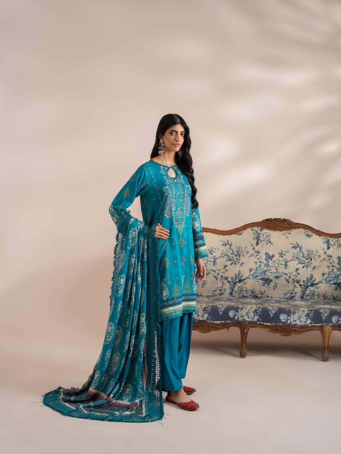 Mausummery Digital Printed Linen Winter Unstitched-Amazonite - Image 3