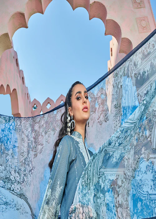 Wardha Saleem | Luxury Embroidered Lawn | ESHAAL - D-14 - Image 8