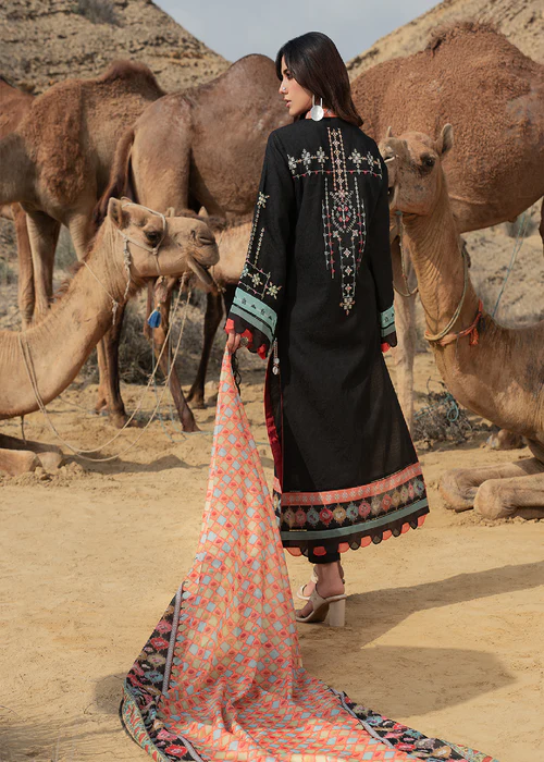 Wardha Saleem | Luxury Embroidered Lawn | HEER D-02 - Image 7