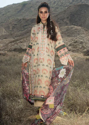 Wardha Saleem | Luxury Embroidered Lawn | Zimal D-04