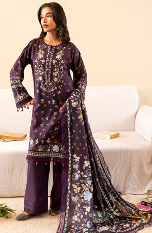 Mausummery Printed Khaddar Winter Unstitched - Amethyst