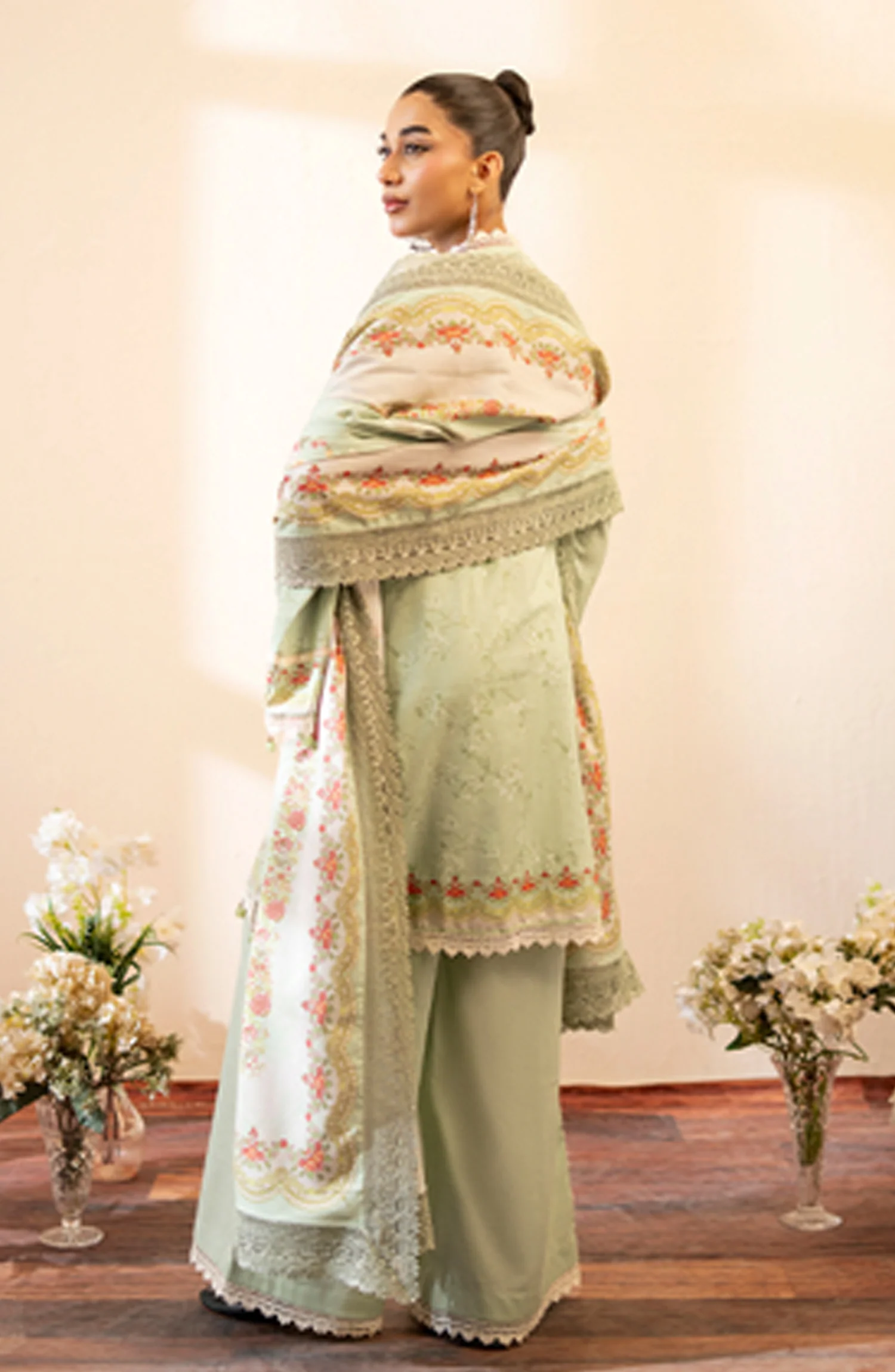 Mausummery Printed Khaddar Winter Unstitched - Peridot - Image 2
