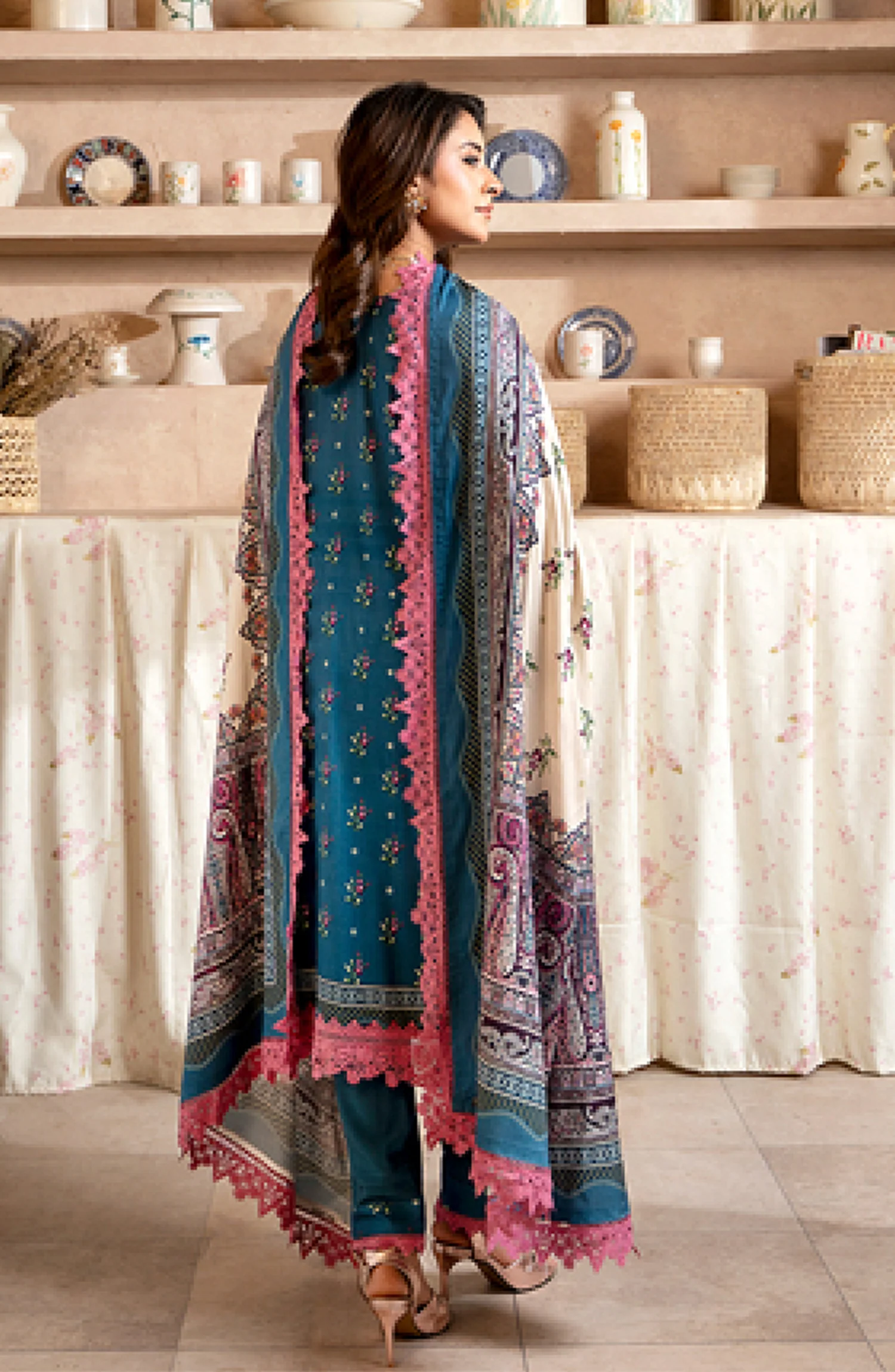 Mausummery Printed Linen Winter Unstitched - Blossom - Image 2