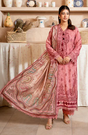 Mausummery Printed Linen Winter Unstitched - Daisy