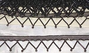 D8 black lace beads