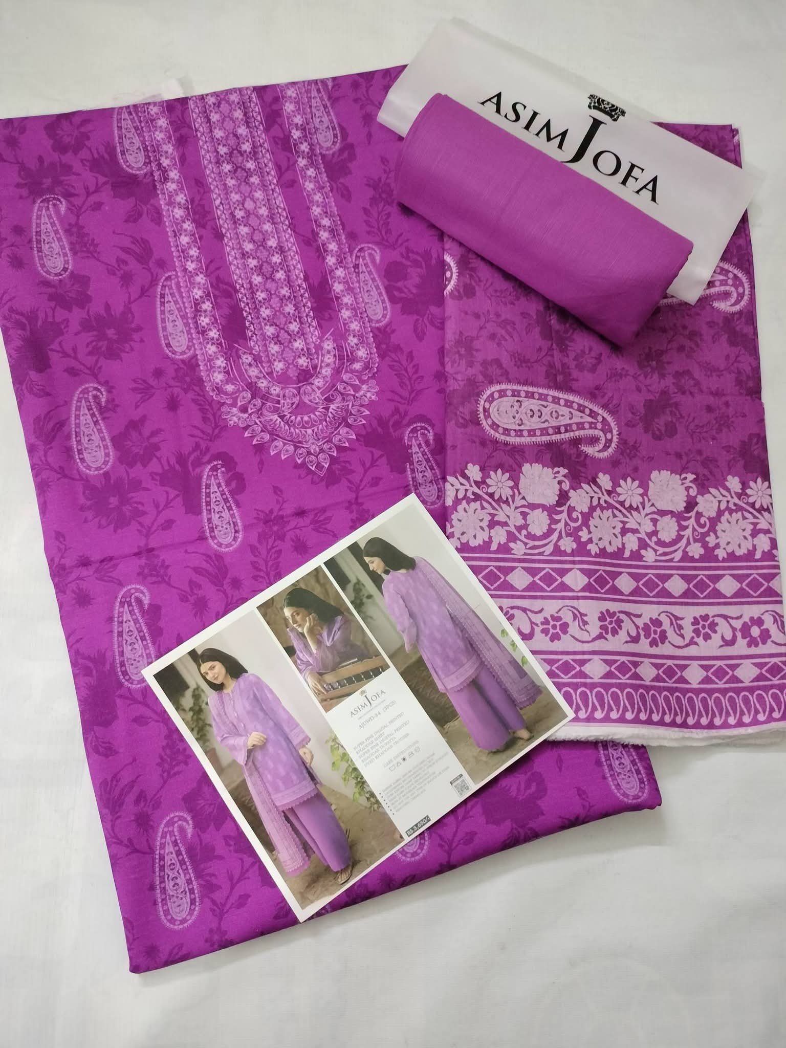 Asim Jofa Printed Khaddar Latest Collection Unstitched AJUWD-34 - Image 3